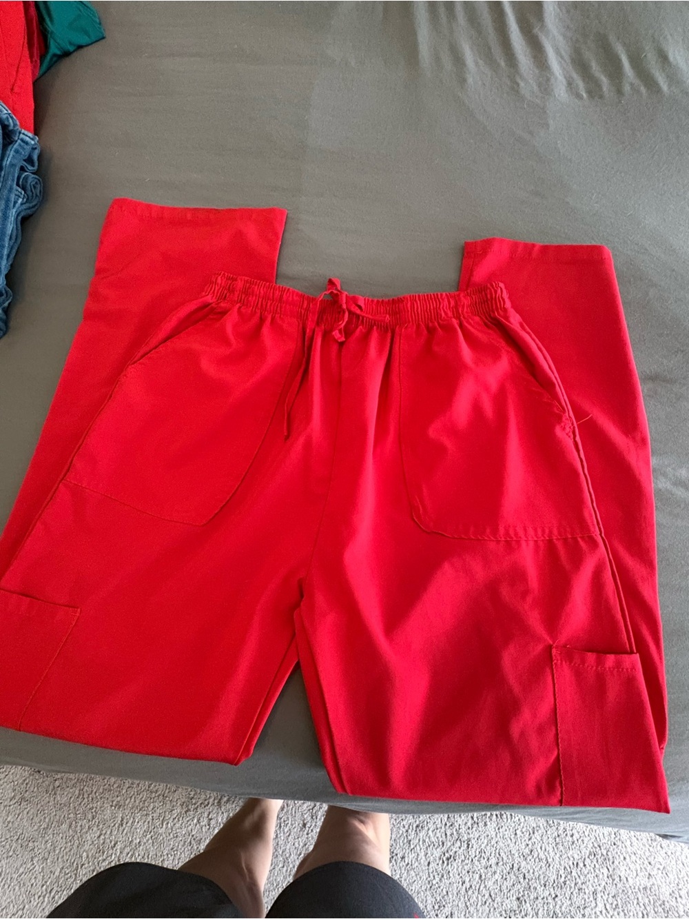 Women's red scrub pants